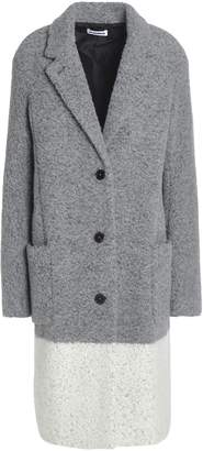 Jil Sander Two-tone Wool-blend Boucle Coat