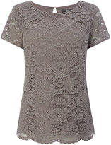 Thumbnail for your product : Grey Short Sleeve Lace Shell Top
