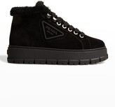 Thumbnail for your product : Prada Suede Shearling Winter Booties