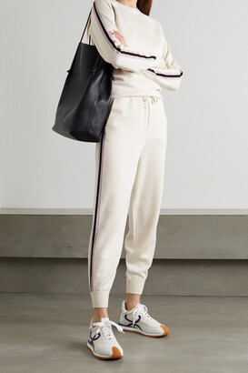 Olivia von Halle Missy Moscow Striped Silk-blend Sweatshirt And Track Pants Set - Ivory - large