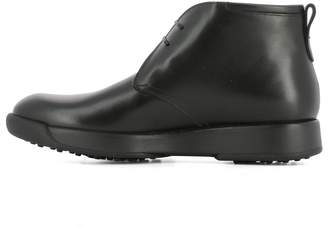 Ferragamo Black Leather Ankle Boots