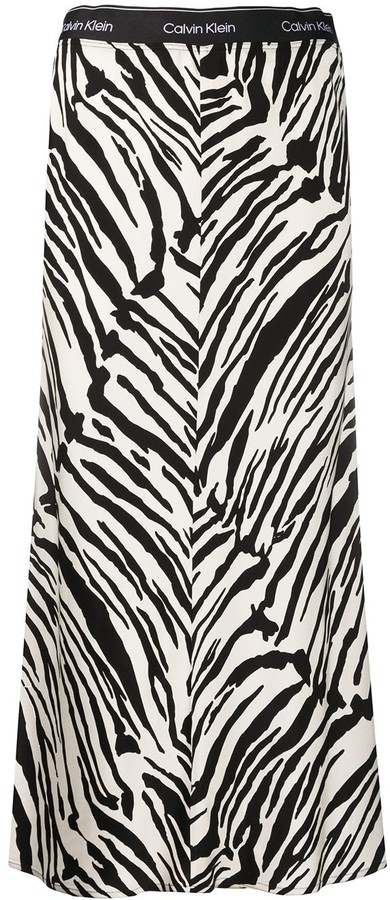 Calvin Klein Zebra Print Skirt - ShopStyle