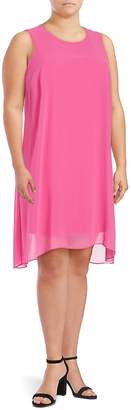 Vince Camuto Women's Chiffon-Overlay Dress - Pink, Size 2x (18-20)