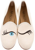 Thumbnail for your product : Del Toro Embroidered Canvas Loafers