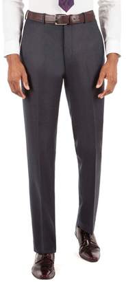 Stvdio by Jeff Banks - Blue Grey Flannel Plain Front Tailored Fit Suit Trousers