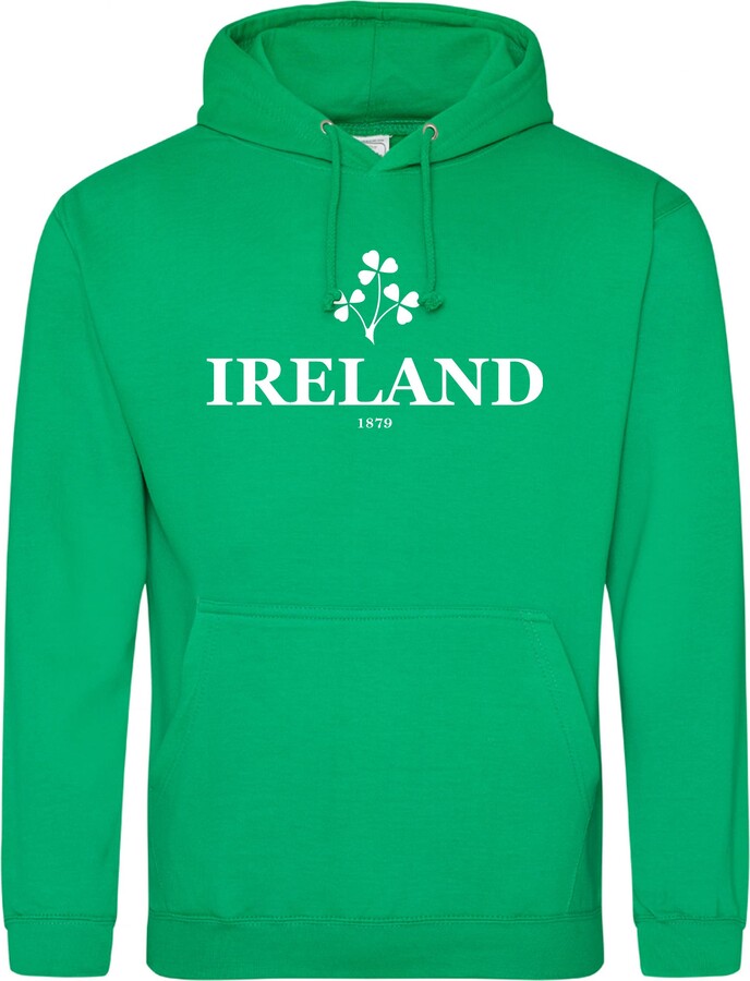 Purple Print House Ireland Hoodie Mens Rugby Hoody Top Irish Shamrock