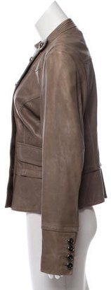 Karen Millen Leather Button-Up Jacket
