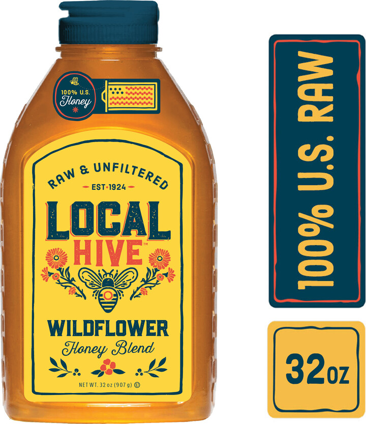 Local Hive, Raw & Unfiltered 100% U.S. Wildflower Honey Blend, 32 oz Bottle