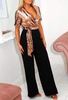 pink boutique sequin jumpsuit