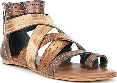ROAN Royalty Tri-Tone Leather Strappy Gladiator Sandals