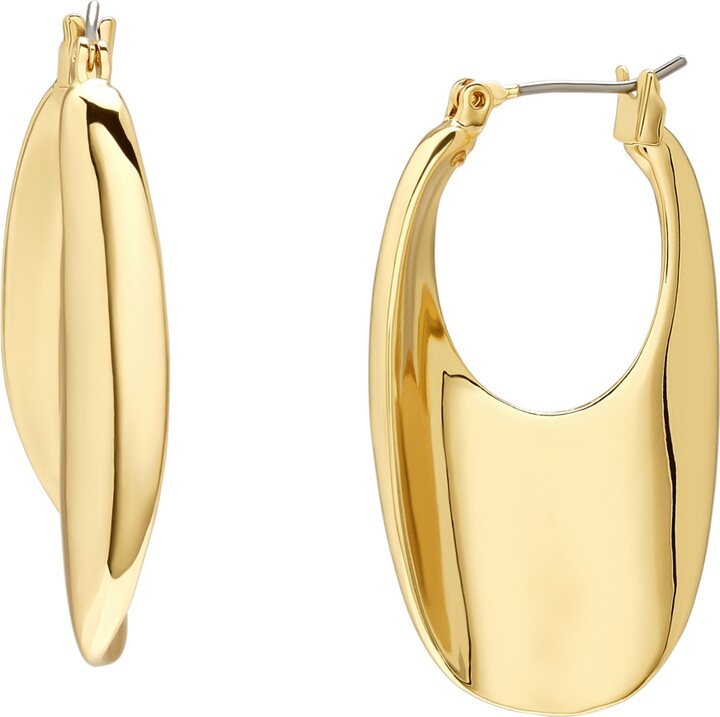 Robert Lee Morris Soho Sculpted Oval Hoop Earrings