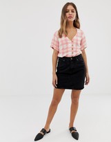 new look black polka dot skirt