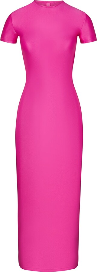 Shine Jersey Long Dress | Hot Pink - ShopStyle