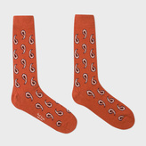 Thumbnail for your product : Paul Smith Men's Burnt Orange Paisley Wool-Cashmere Socks