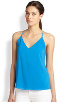 Thumbnail for your product : Alice + Olivia Stretch Silk Double-Strap Camisole Top