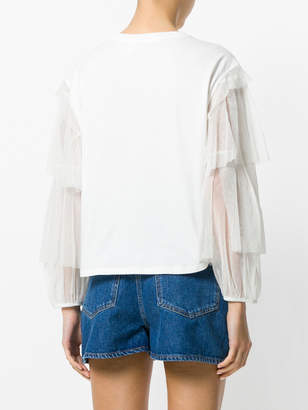 See by Chloe tiered tulle sleeve top