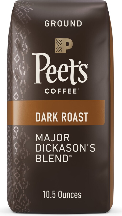 Peet's Coffee Major Dickason's Blend Premium Dark Roast Ground Coffee, Arabica, 10.5 oz