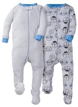 Gerber Footed Tight-fit Unionsuit Pajamas, 2pk (Baby Boys)