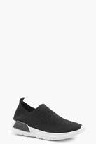 Thumbnail for your product : boohoo Diamante Knit Slip On Trainers