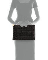 Thumbnail for your product : Neiman Marcus Oversized Crystal Faux-Suede Clutch, Black