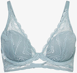 Womens Lead Sensual Push-Up Stretch-Lace Bra 32C
