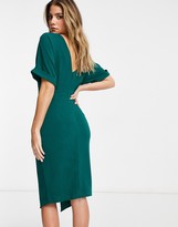 Thumbnail for your product : ASOS DESIGN wiggle midi dress in forest green