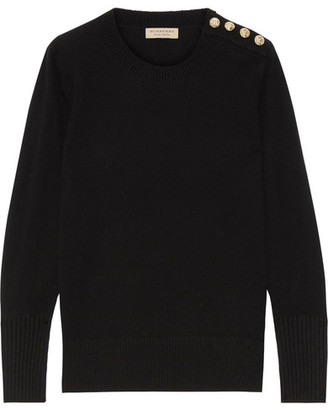 Burberry Button-detailed Cashmere Sweater - Black