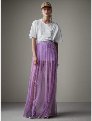 Burberry Floor-length Flocked Cotton Tulle Skirt