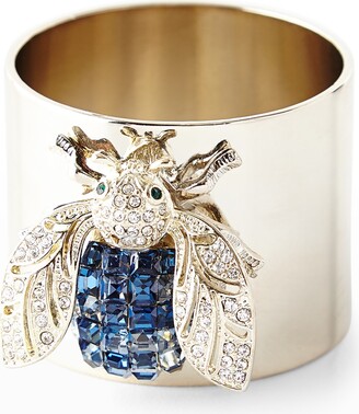 Joanna Buchanan Blue Sparkle Bee Napkin Rings, Set of 2