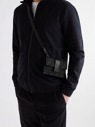 Fendi Baguette Leather-Trimmed Logo-Jacquard Messenger Bag - Men - Black