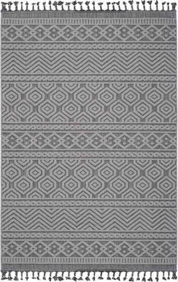 Soscooter GurosCollection4X6Grey/White/GeometricIndoor/OutdoorAreaRug