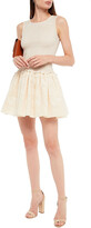 Thumbnail for your product : Maje Rolland Lace-paneled Gathered Stretch-mesh Mini Dress