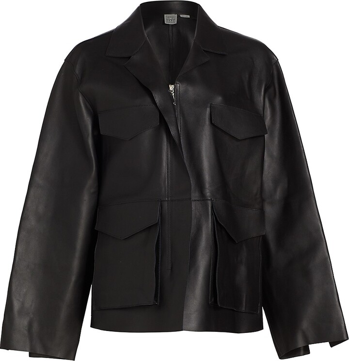 Totême Army Leather Jacket ShopStyle
