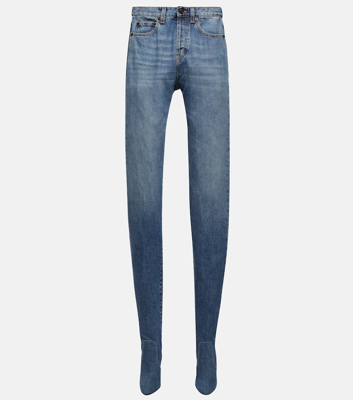 saint laurent denim boots