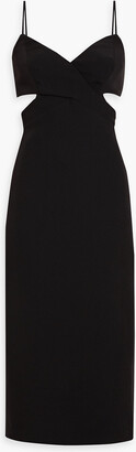 Halston Lyn cutout stretch-crepe midi dress