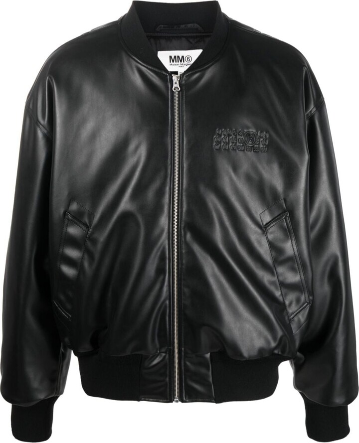 MM6 MAISON MARGIELA Numbers Motif Zipped Bomber Jacket - ShopStyle