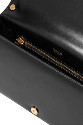 Tom Ford Triple Chain Embellished Leather Shoulder Bag - Black