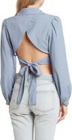 Thumbnail for your product : Know One Cares Open Tie Back Crop Blouse