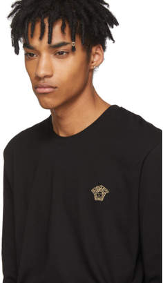 Versace Black Long Sleeve Small Medusa T-Shirt
