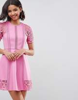 Thumbnail for your product : ASOS Design Premium Lace Insert Mini Dress