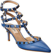 Thumbnail for your product : Valentino Rockstud Caged 65 Leather Ankle Strap Pump