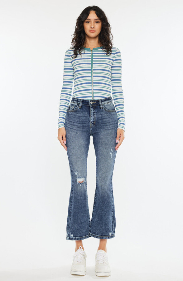 Kancan Miley Essentials High Rise Cropped Flare Jeans