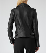 Thumbnail for your product : Reiss Flutter SOFT LEATHER BIKER JACKET