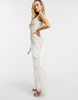 Thumbnail for your product : A Star Is Born bridal embellished dress in with tiered tassels