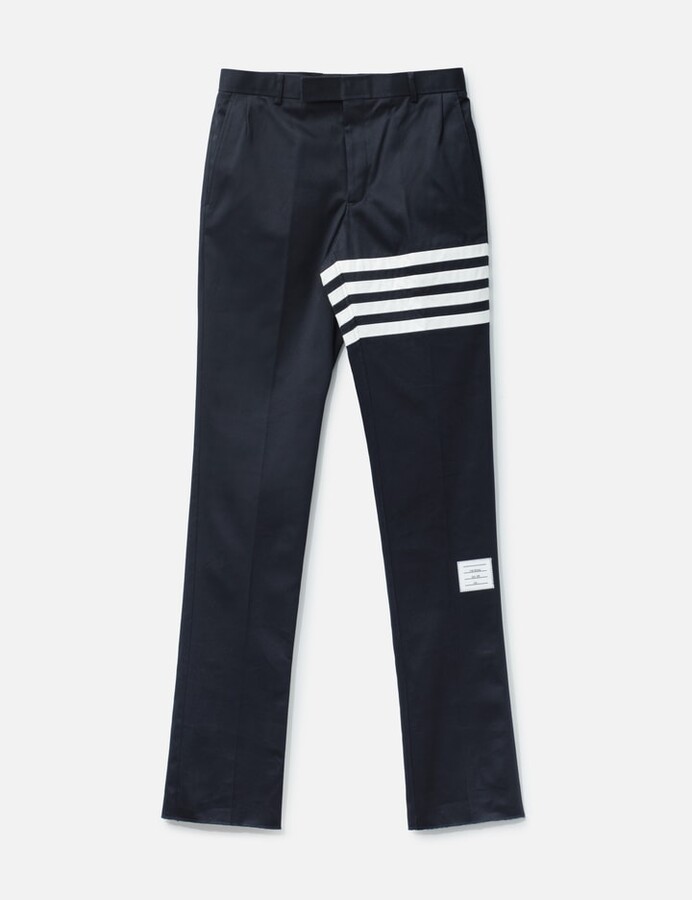Thom Browne Cotton Twill 4-Bar Unconstructed Chino Trousers