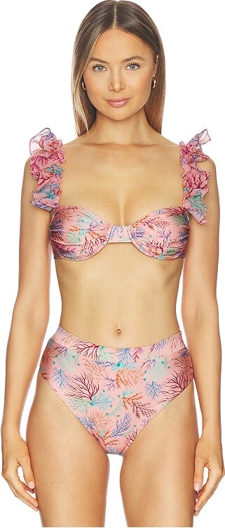 PatBO Seaweed Flutter Bikini Top
