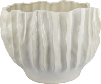 Benjara Esam Decorative Planter, Textured Ceramic Body, 19 Inch