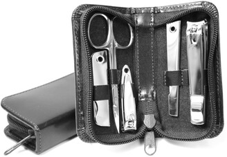 ROYCE New York Royce Executive Chrome Plated Mini Manicure Kit in Leather