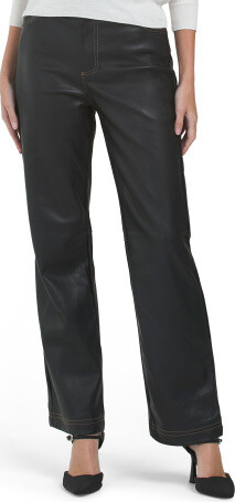 TJMAXX Faux Leather Pants For Women, Polyester/Leather