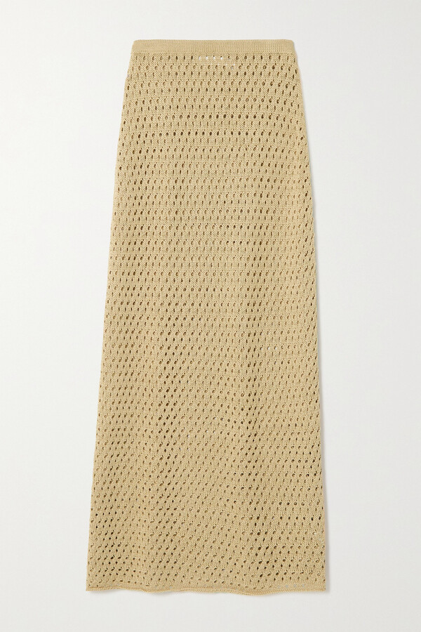 Savannah Morrow - + Net Sustain Ray Crocheted Pima Cotton Maxi Skirt ...